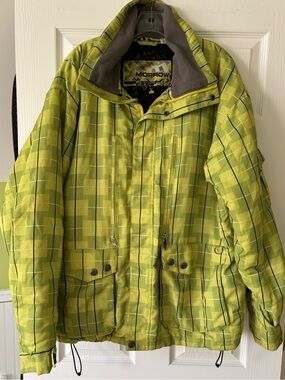 Morrow Mens  Lime Green Plaid Insulated Jacket LRG